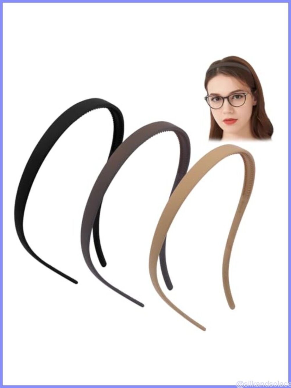 No Pressure Headbands for Glasses Wearers Matte Plastic Non Slip Hair Bands